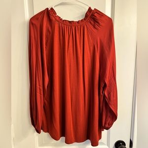 Loft Outlet Burnt Orange Silky Top